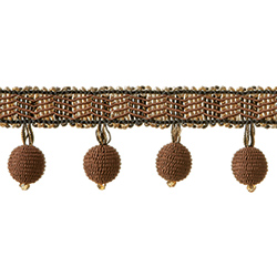 1½&quot; Mingled Globe Fringe - Toffee